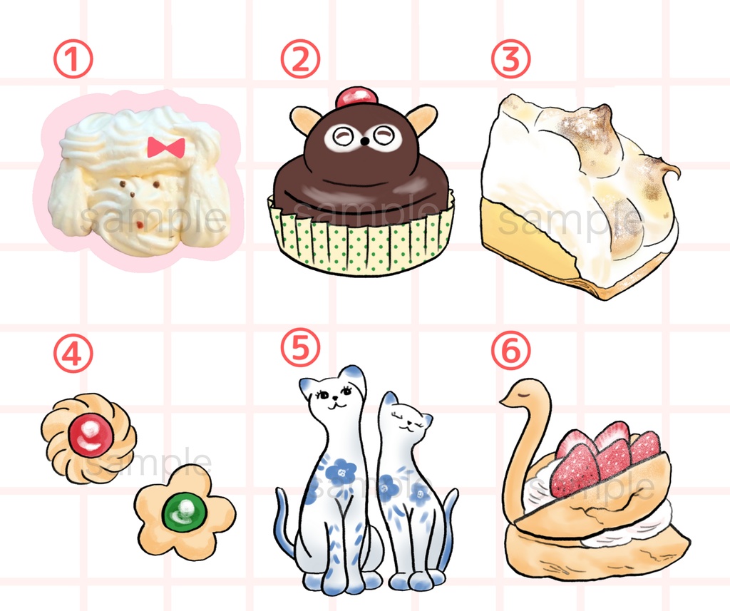 レトロ洋菓子店がすきっ!ステッカー