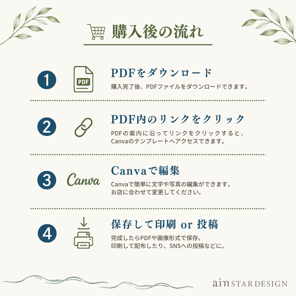【無料配布】 Canva編集テンプレ|オープンチラシA4|シンプル&ナチュラルデザイン