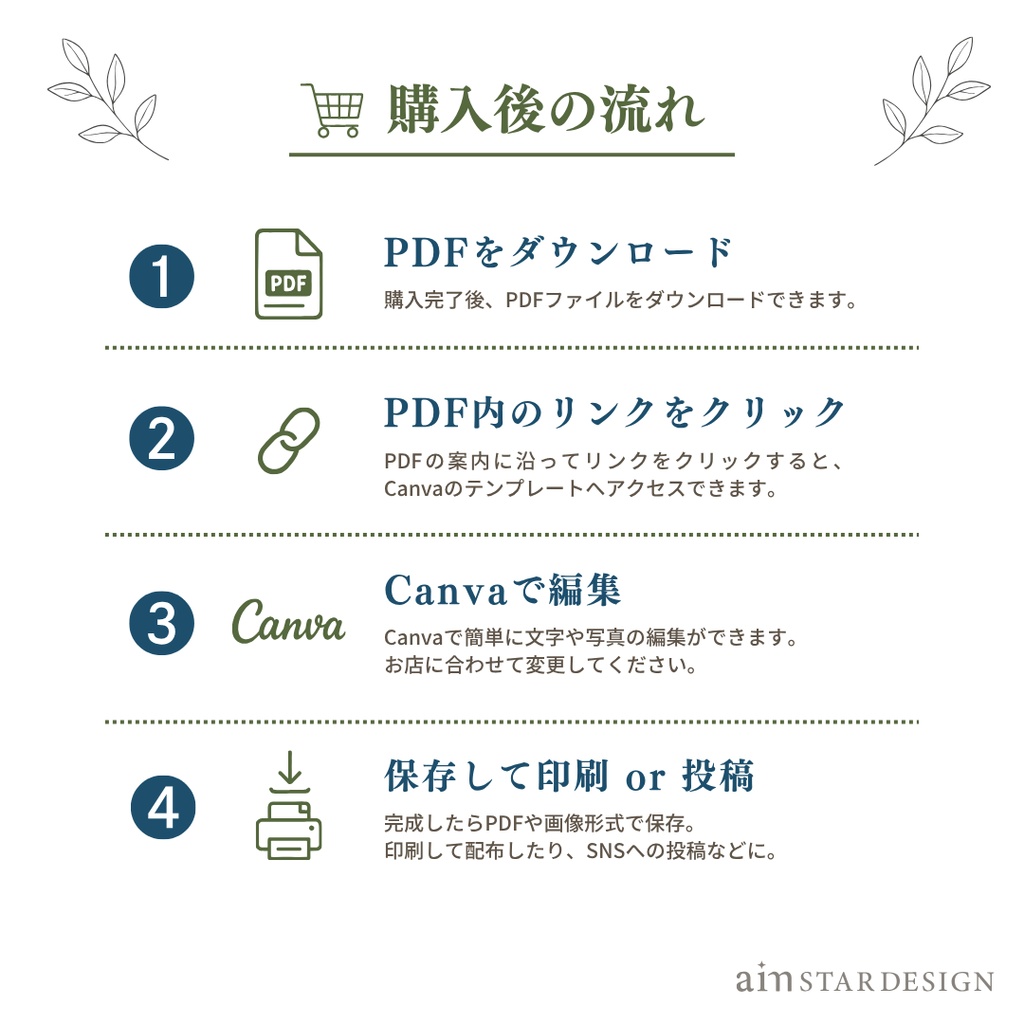 オープンチラシA4-表裏| Canva編集テンプレート|都会的で洗練されたモダンカフェ風デザイン
