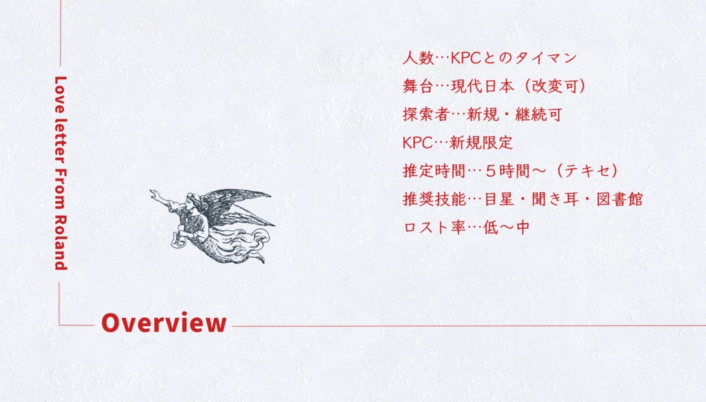 CoCシナリオ「ラブレターフロムロラン」