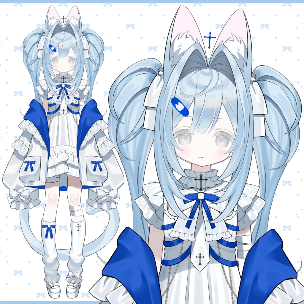 【限定1点】Blue pale cat【Live2Dモデル】【VTS対応】