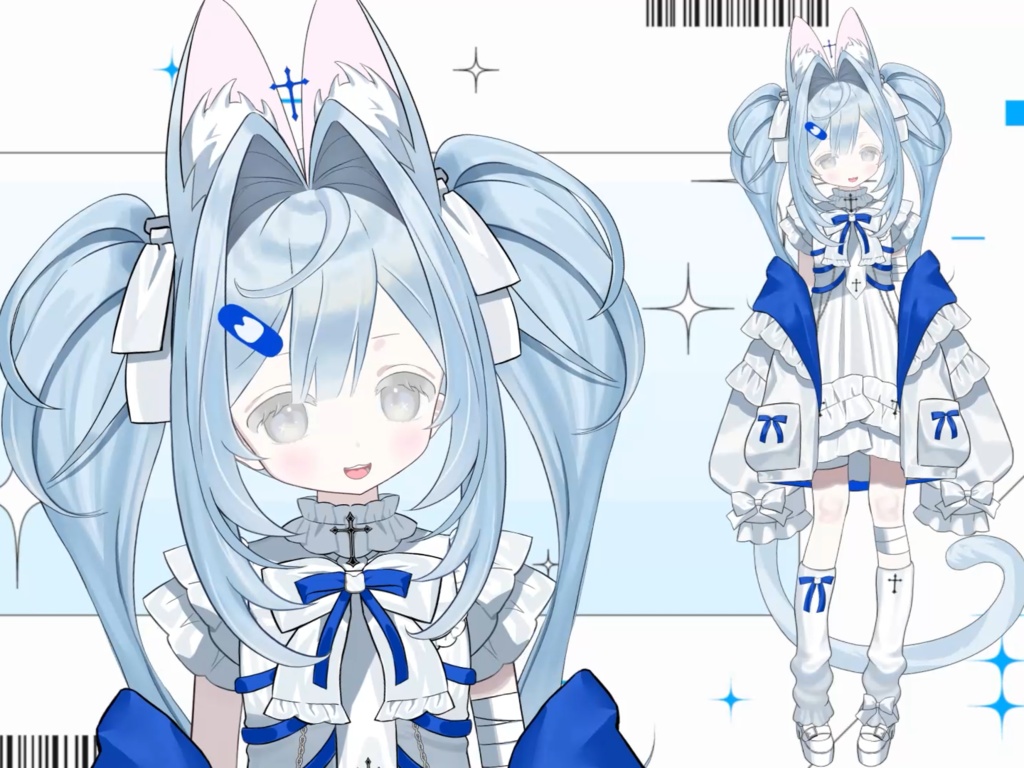 【限定1点】Blue pale cat【Live2Dモデル】【VTS対応】