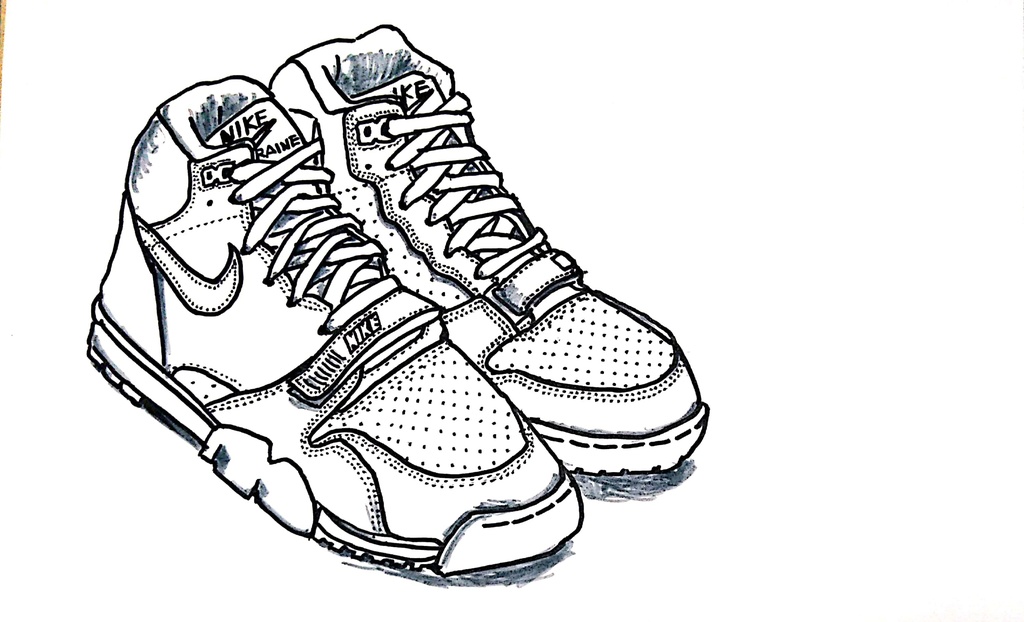 スニーカーぬり絵【筆ペン一発描き】画像ファイル50枚セット
