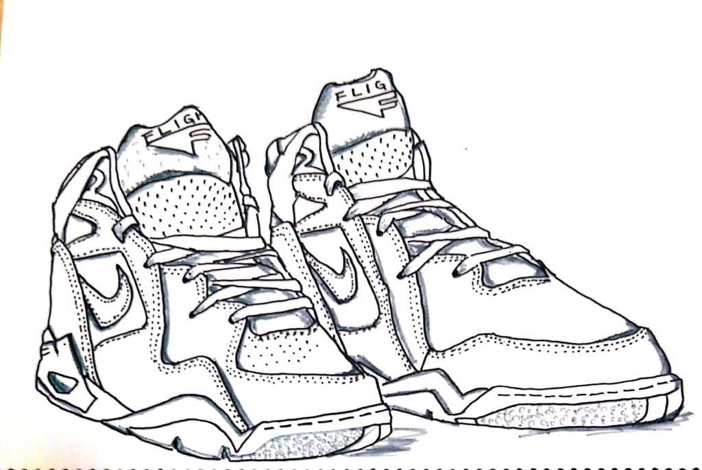 スニーカーぬり絵【筆ペン一発描き】画像ファイル50枚セット