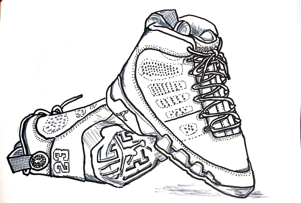 スニーカーぬり絵【筆ペン一発描き】画像ファイル50枚セット