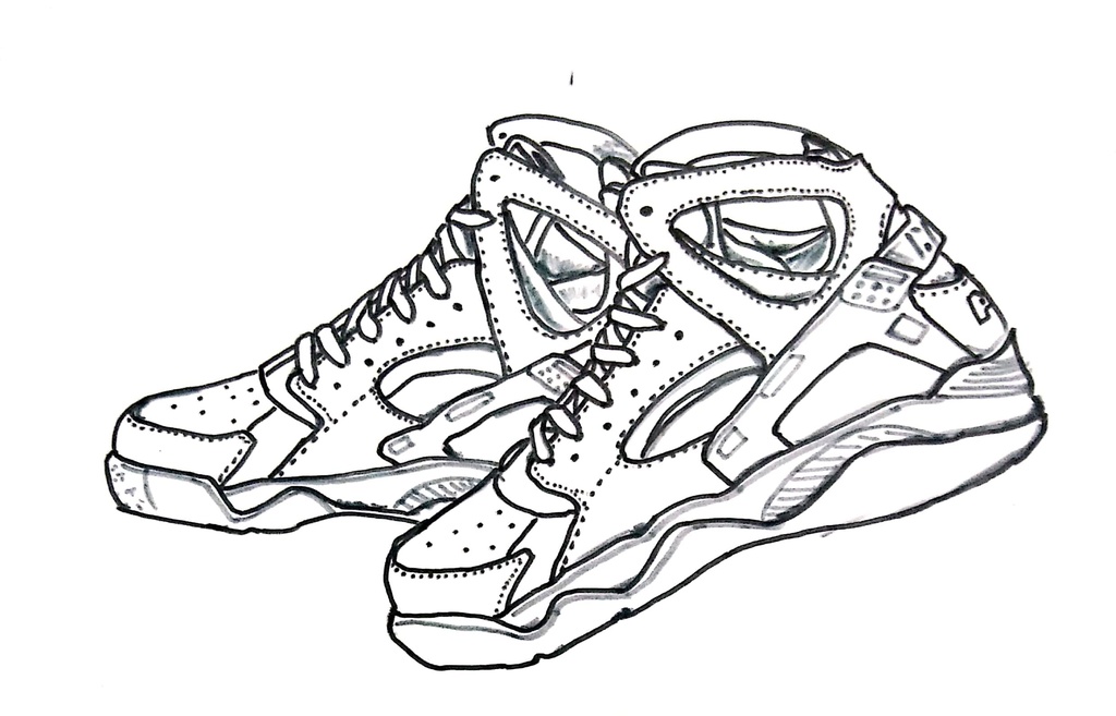 スニーカーぬり絵【筆ペン一発描き】画像ファイル50枚セット