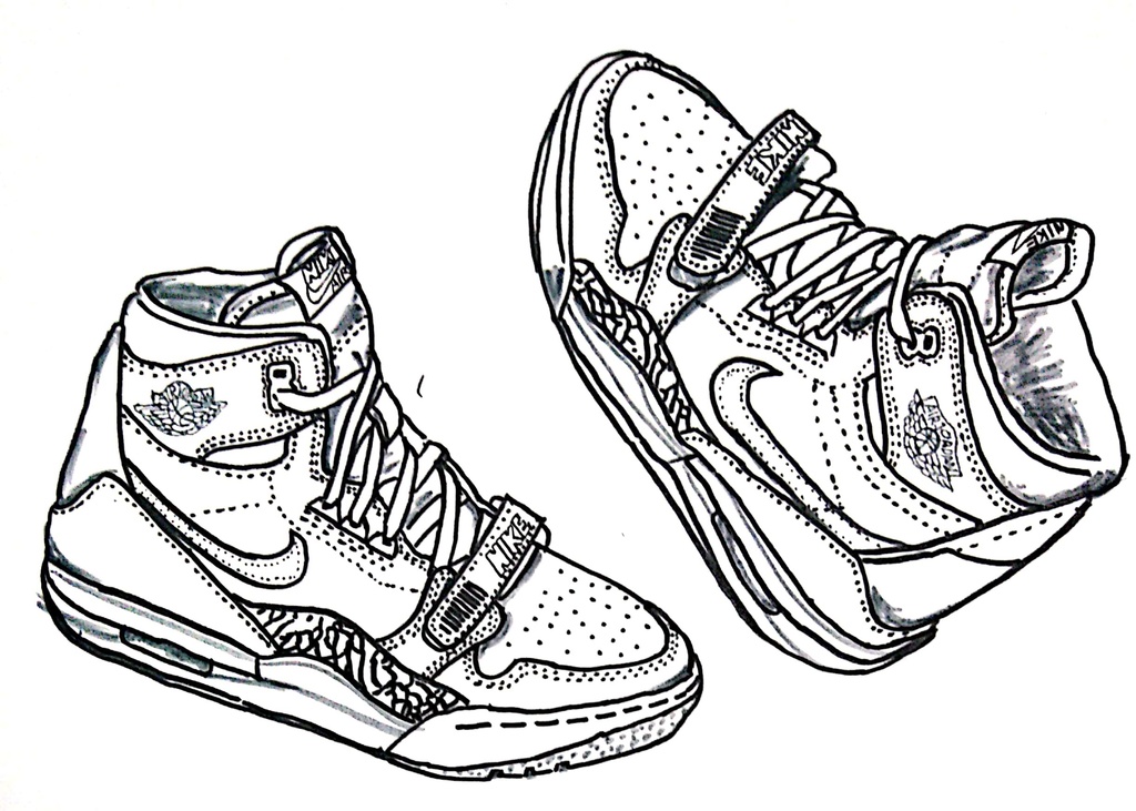 スニーカーぬり絵【筆ペン一発描き】画像ファイル50枚セット