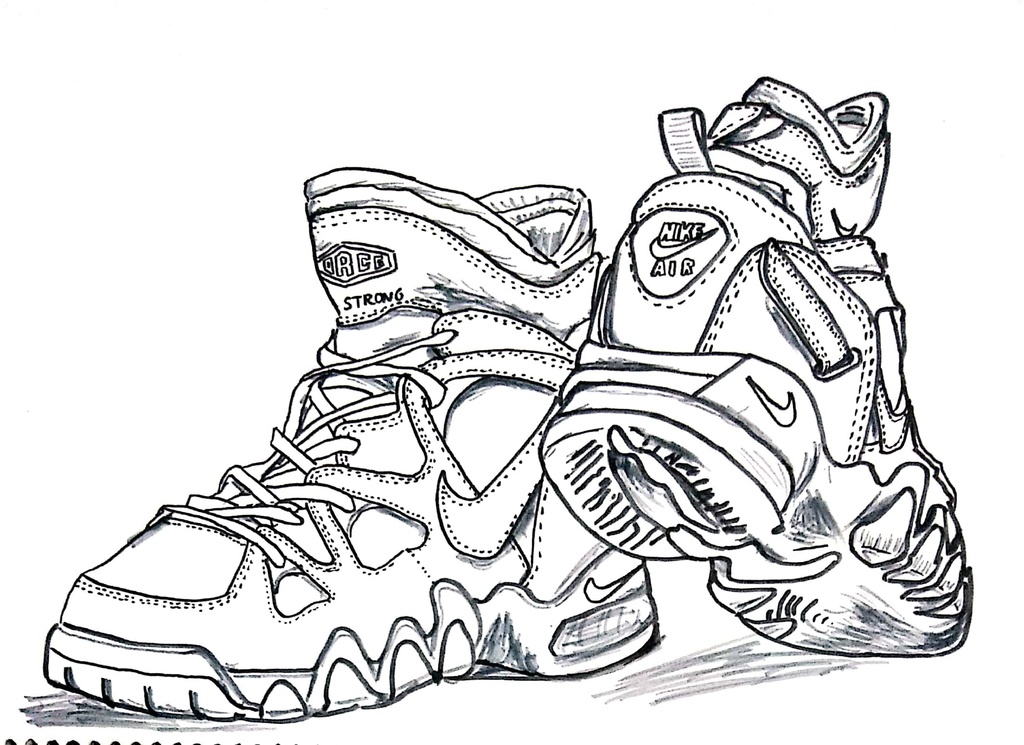 スニーカーぬり絵【筆ペン一発描き】画像ファイル50枚セット