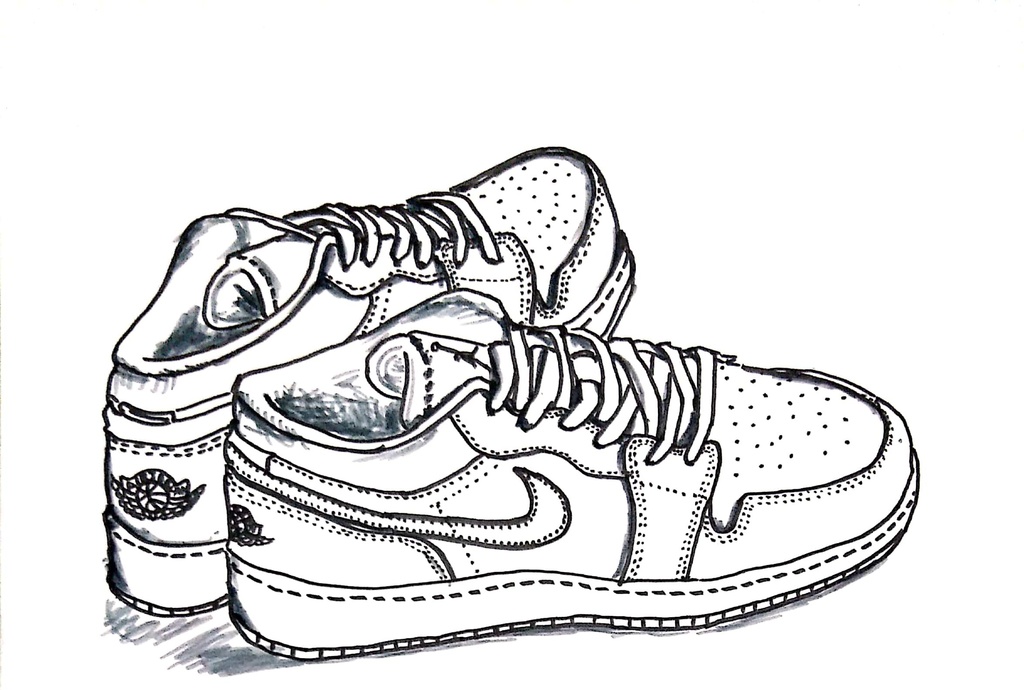 スニーカーぬり絵【筆ペン一発描き】画像ファイル50枚セット