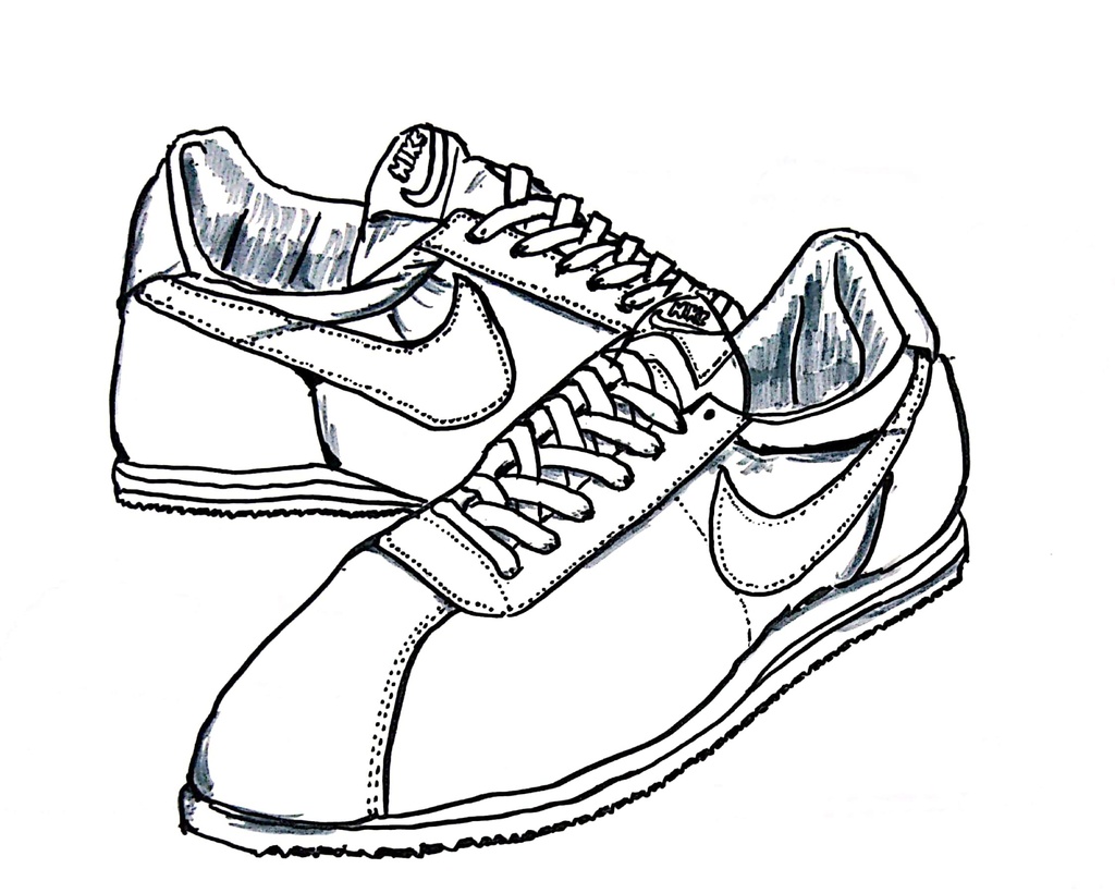 スニーカーぬり絵【筆ペン一発描き】画像ファイル50枚セット