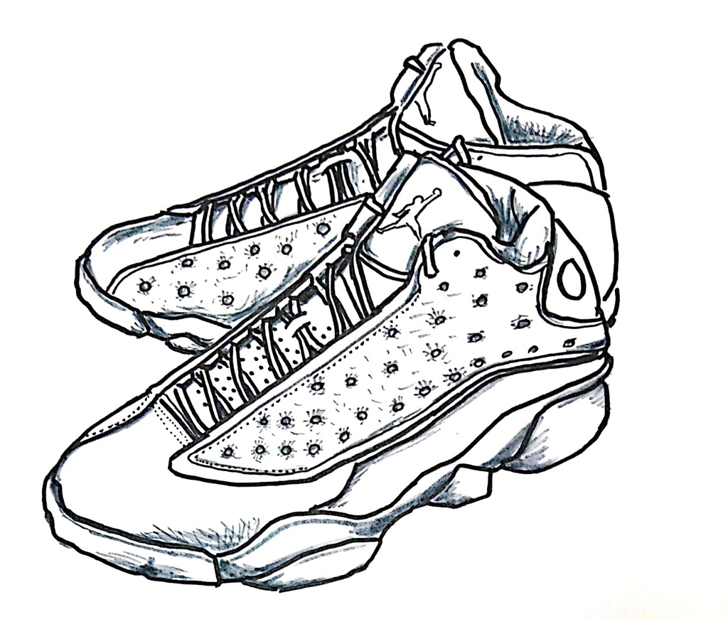 スニーカーぬり絵【筆ペン一発描き】画像ファイル50枚セット
