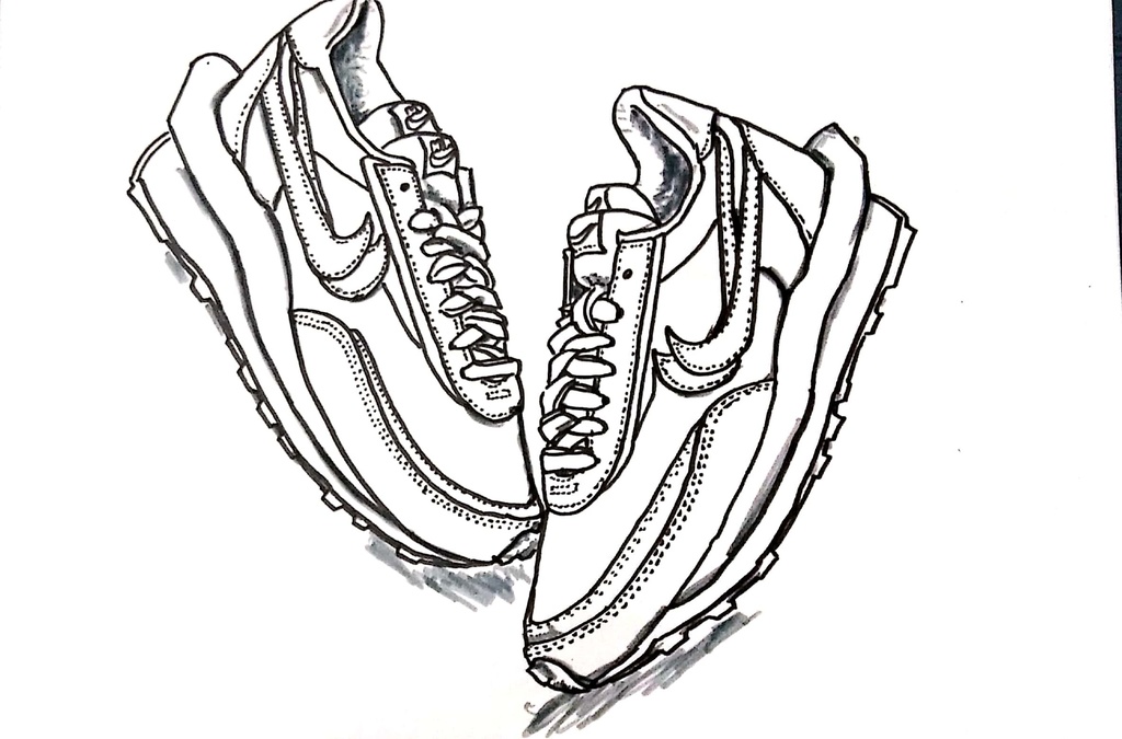 スニーカーぬり絵【筆ペン一発描き】画像ファイル50枚セット