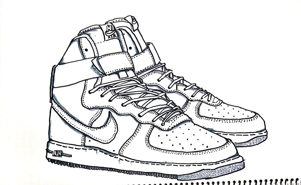 スニーカーぬり絵【筆ペン一発描き】画像ファイル50枚セット