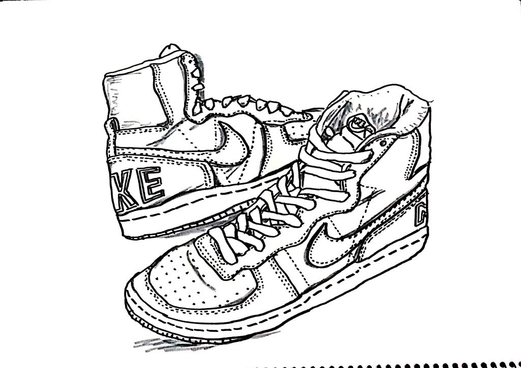 スニーカーぬり絵【筆ペン一発描き】画像ファイル50枚セット