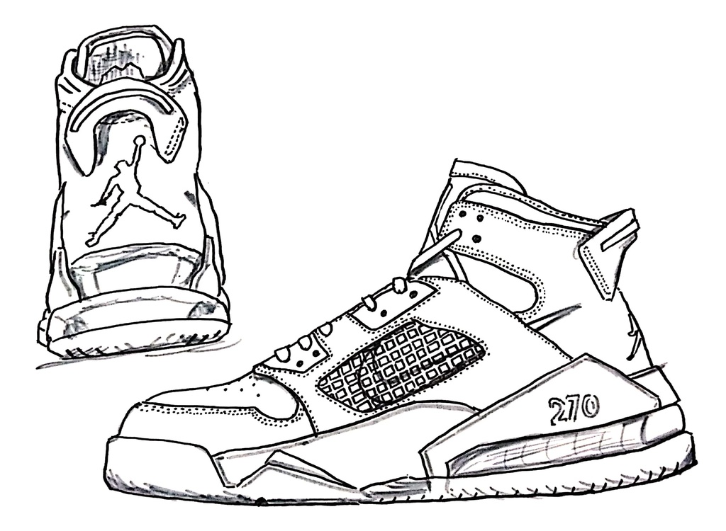 スニーカーぬり絵【筆ペン一発描き】画像ファイル50枚セット