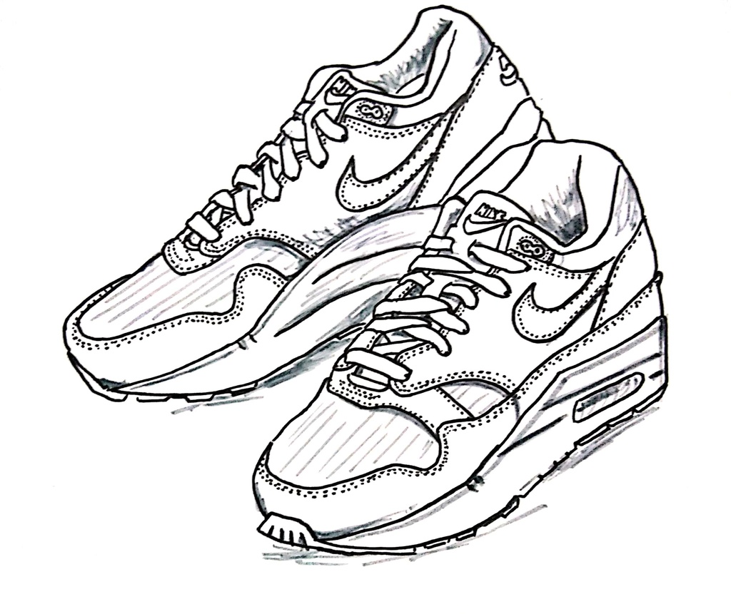 スニーカーぬり絵【筆ペン一発描き】画像ファイル50枚セット