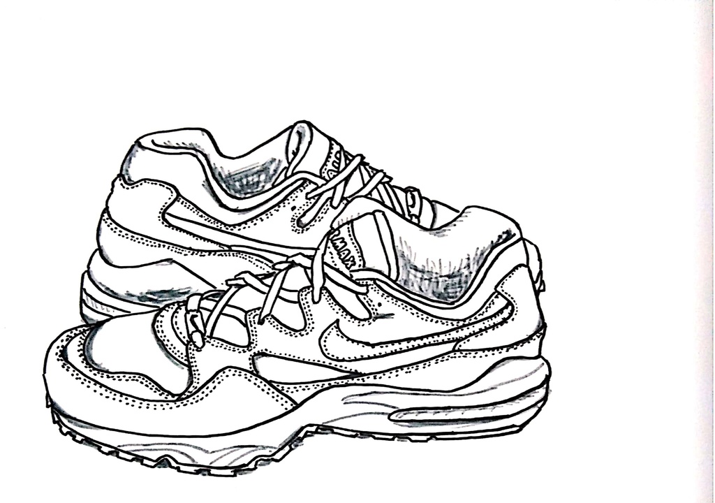 スニーカーぬり絵【筆ペン一発描き】画像ファイル50枚セット