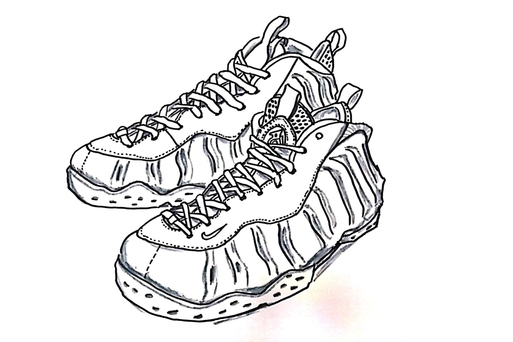 スニーカーぬり絵【筆ペン一発描き】画像ファイル50枚セット