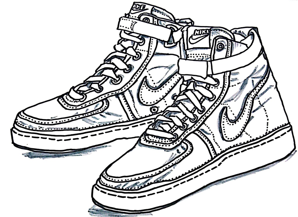 スニーカーぬり絵【筆ペン一発描き】画像ファイル50枚セット