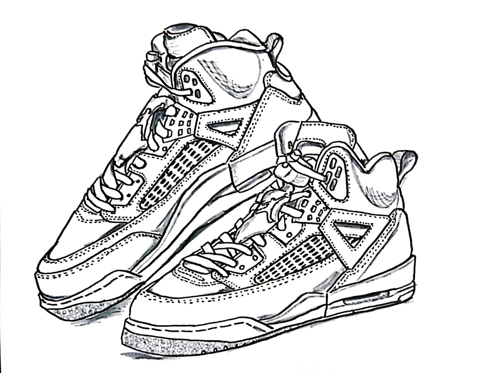 スニーカーぬり絵【筆ペン一発描き】画像ファイル50枚セット