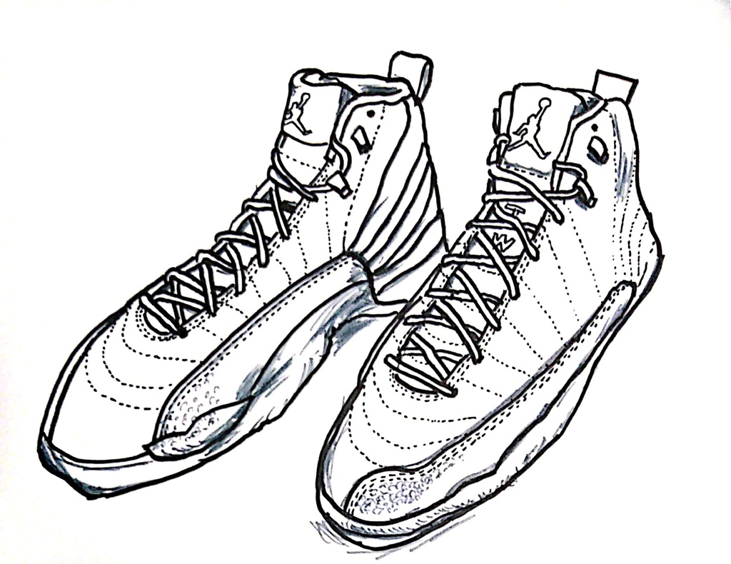スニーカーぬり絵【筆ペン一発描き】画像ファイル50枚セット