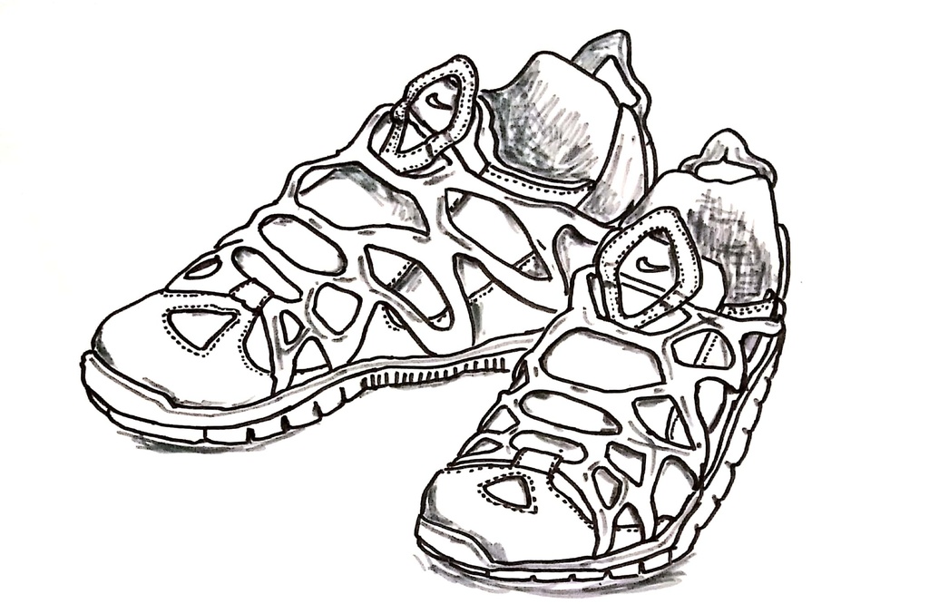 スニーカーぬり絵【筆ペン一発描き】画像ファイル50枚セット