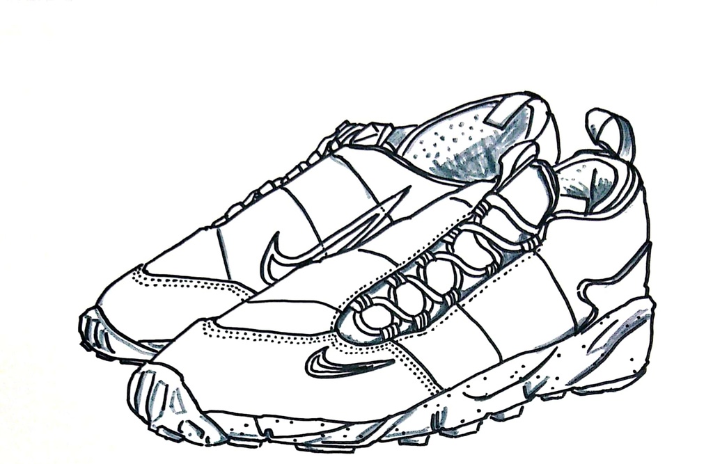 スニーカーぬり絵【筆ペン一発描き】画像ファイル50枚セット