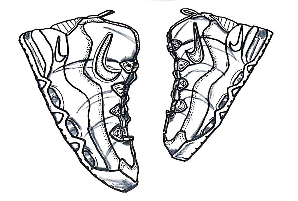 スニーカーぬり絵【筆ペン一発描き】画像ファイル50枚セット