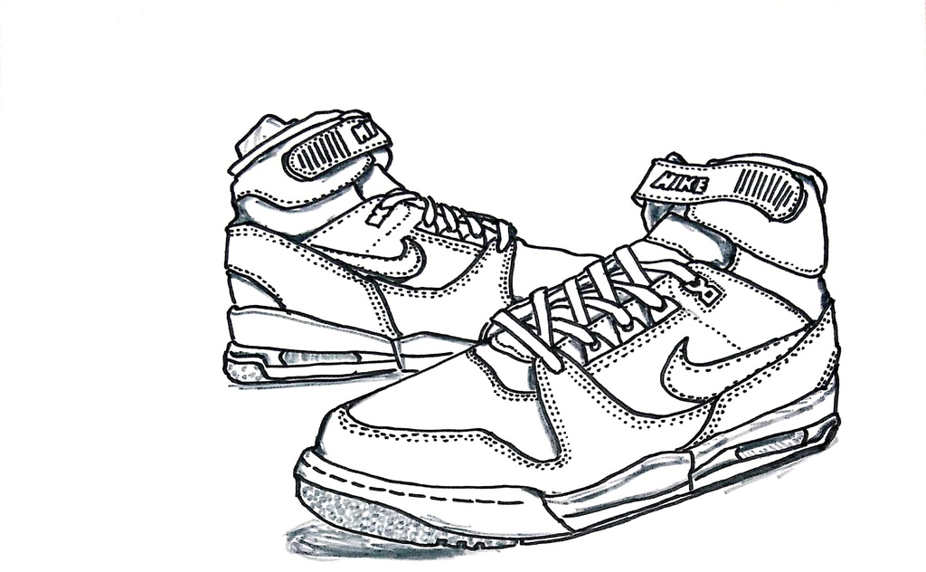 スニーカーぬり絵【筆ペン一発描き】画像ファイル50枚セット