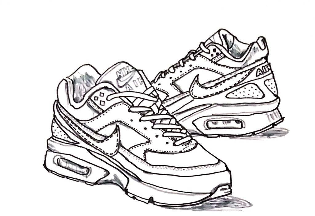 スニーカーぬり絵【筆ペン一発描き】画像ファイル50枚セット