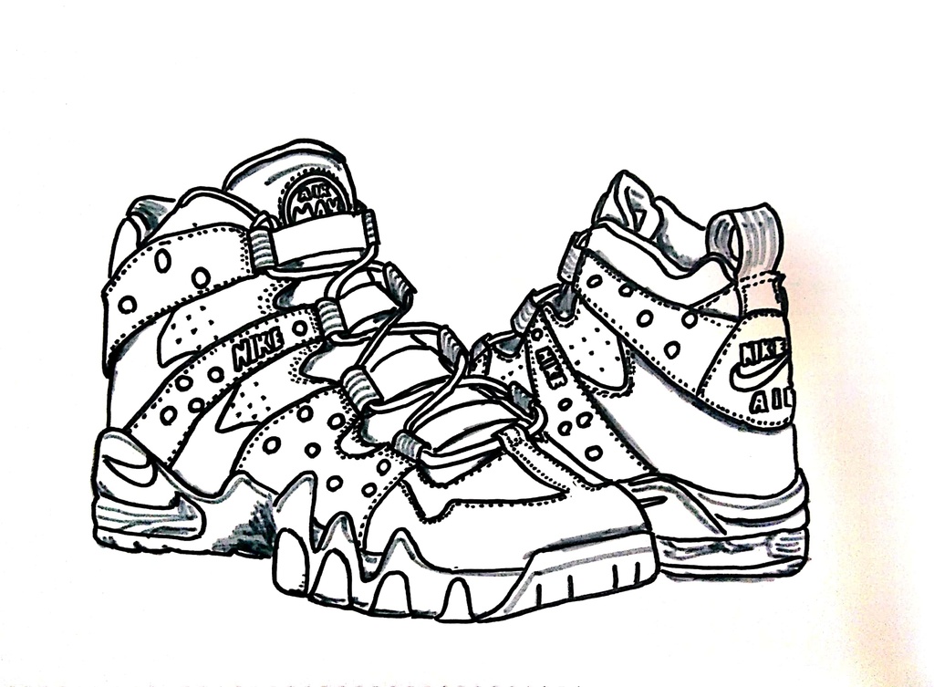 スニーカーぬり絵【筆ペン一発描き】画像ファイル50枚セット