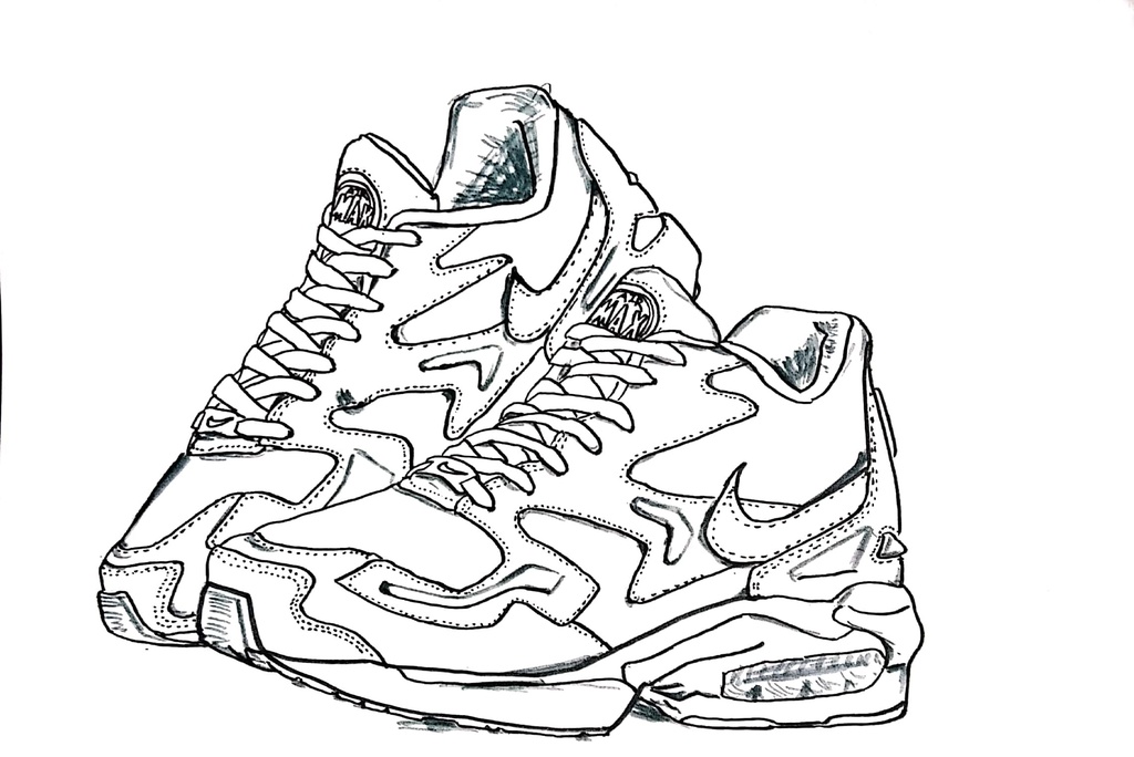 スニーカーぬり絵【筆ペン一発描き】画像ファイル50枚セット