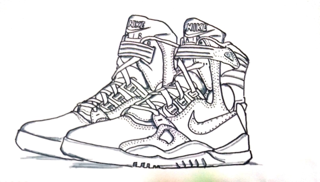 スニーカーぬり絵【筆ペン一発描き】画像ファイル50枚セット