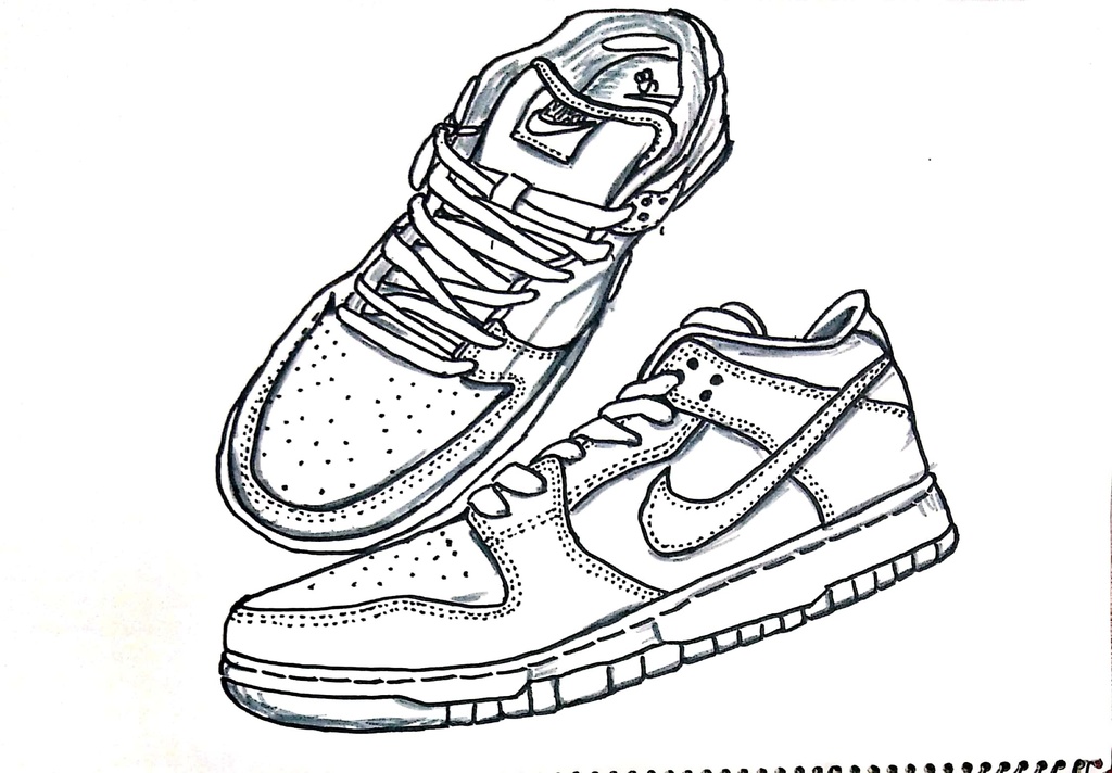 スニーカーぬり絵【筆ペン一発描き】画像ファイル50枚セット