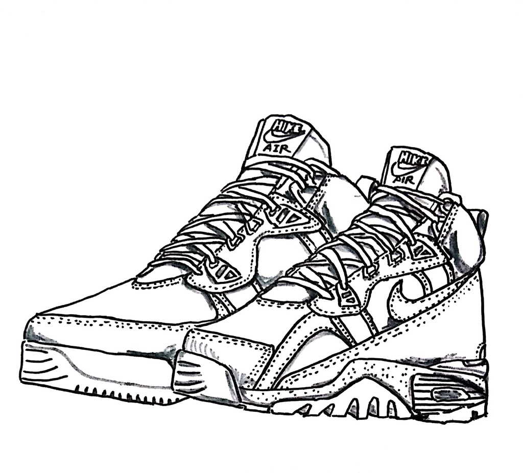 スニーカーぬり絵【筆ペン一発描き】画像ファイル50枚セット