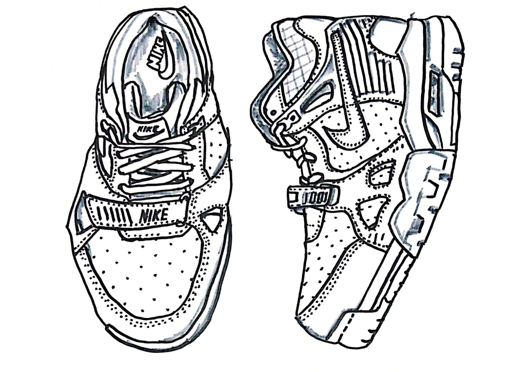 スニーカーぬり絵【筆ペン一発描き】画像ファイル50枚セット