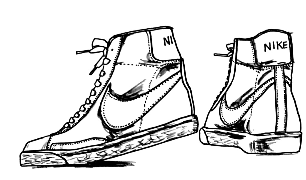 スニーカーぬり絵【筆ペン一発描き】画像ファイル50枚セット