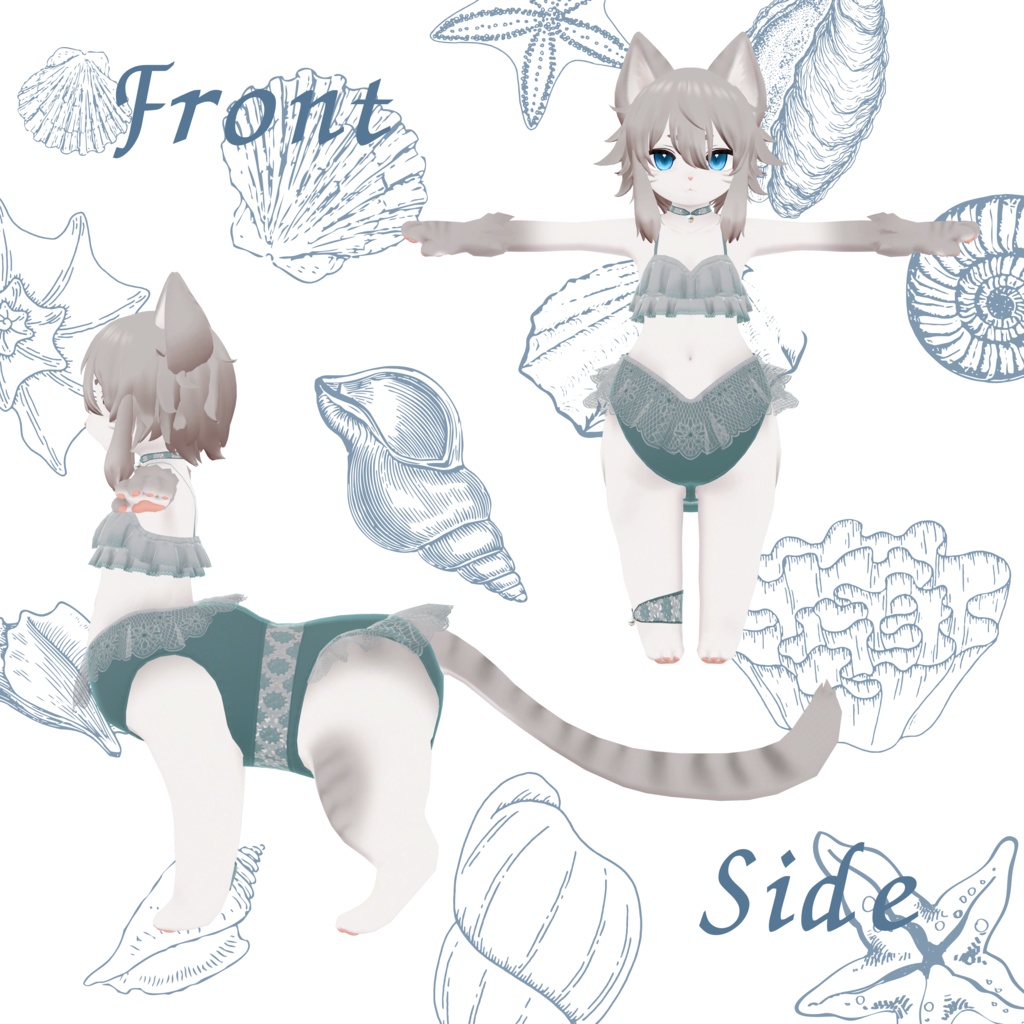 【にゃんたうろす対応】フリルビキニ