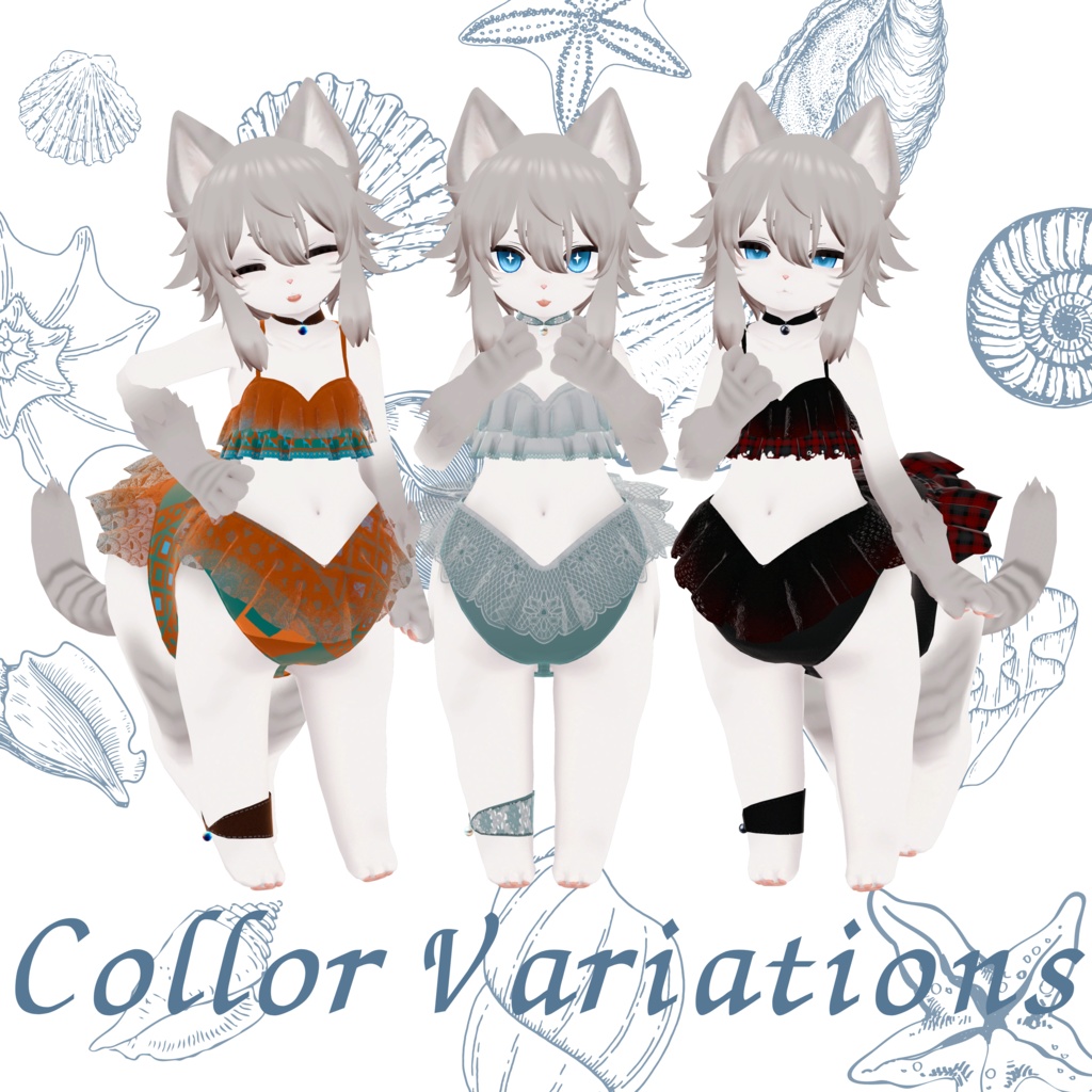 【にゃんたうろす対応】フリルビキニ