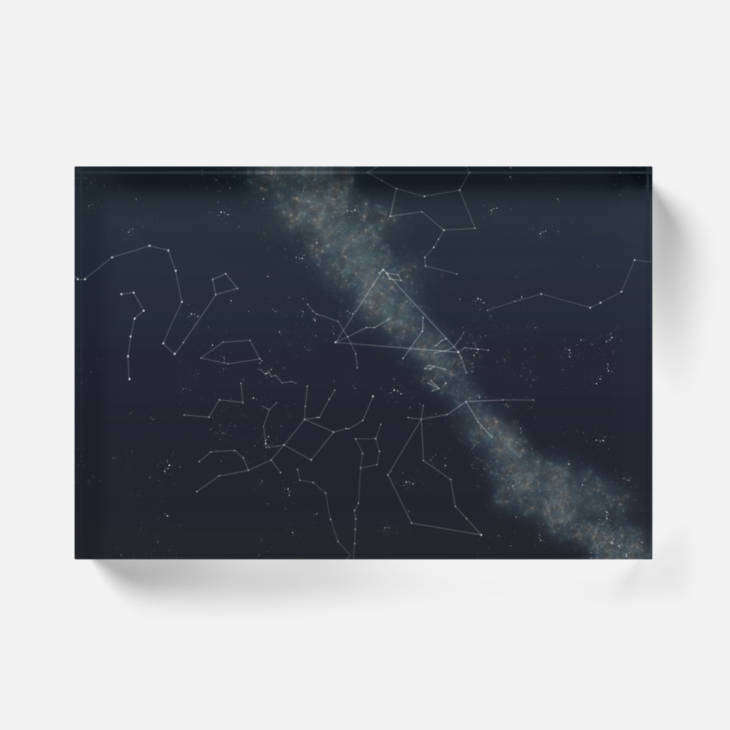 天の川と星座のアクリルブロック