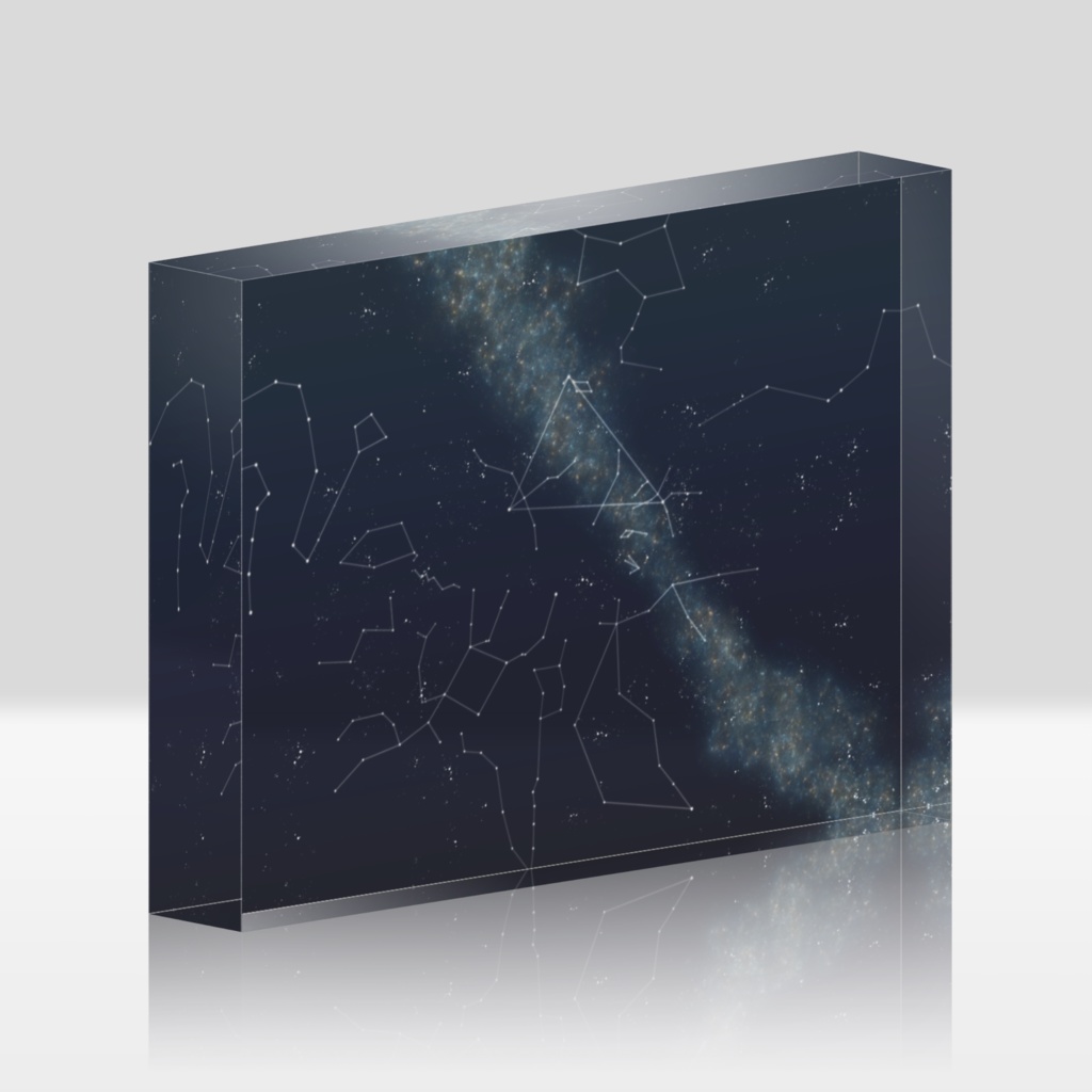 天の川と星座のアクリルブロック