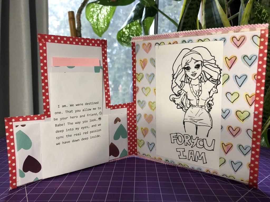 PSS の 初版 'Inked & Illustrated' 挨拶状 ラブチャームカード #2 : ルビ (ENG)