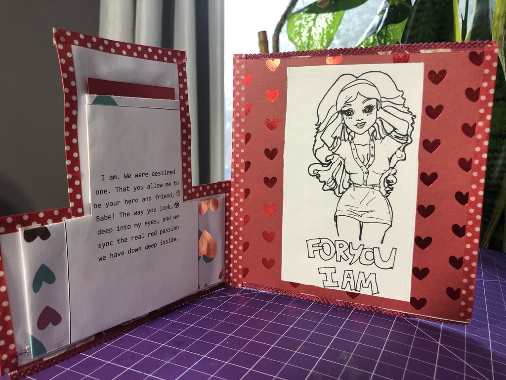 PSS の 初版 'Inked & Illustrated' 挨拶状 ラブチャームカード #2 : ルビ (ENG)