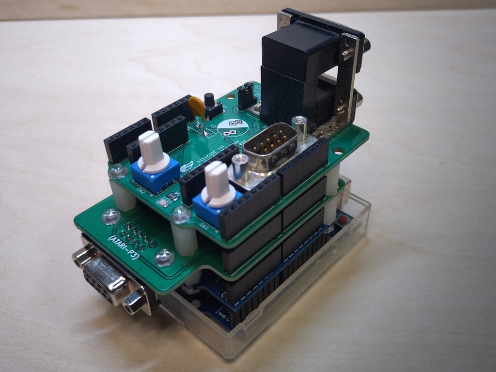 「USBコントローラ→ATARI変換機」変換モード追加アタッチメント用基板