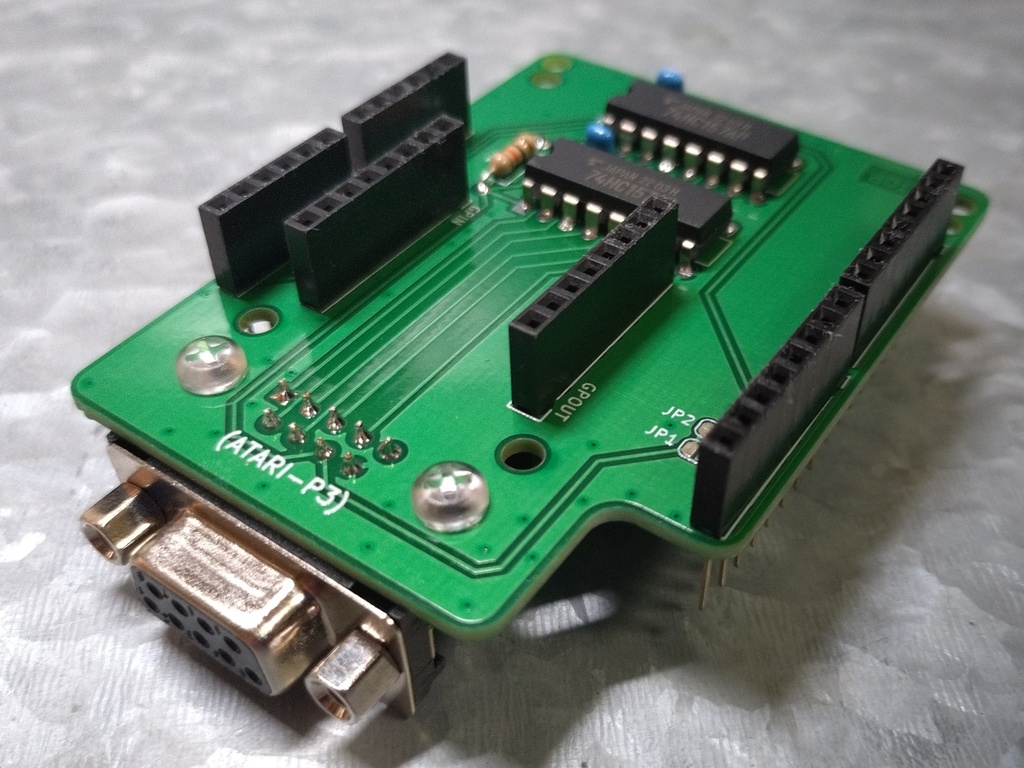 「USBコントローラ→ATARI変換機」変換モード追加アタッチメント用基板