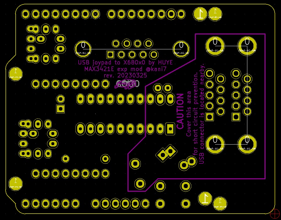 【在庫限り】USB joypad to X680x0 作成用基板 THT版