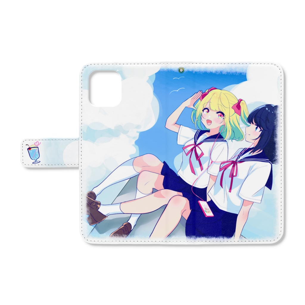 君とクリームソーダなiPhoneケース【手帳型】