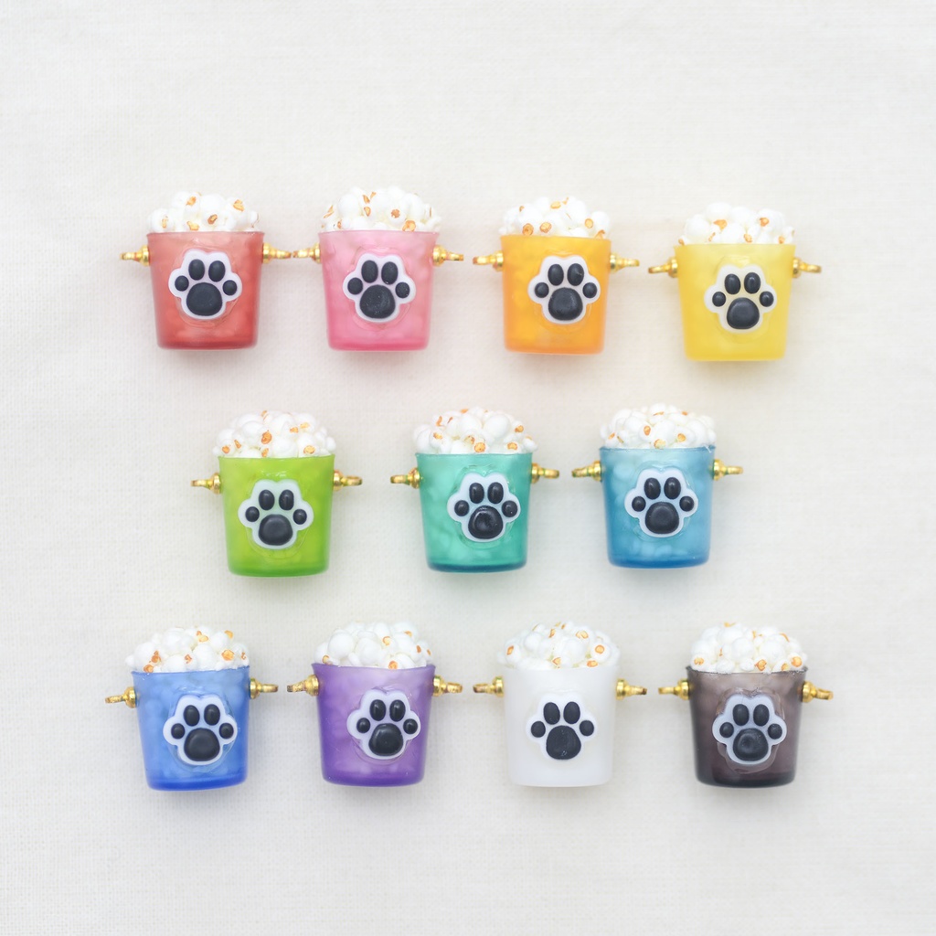 【紐カスタム】肉球ポップコーンバケット【購入1日以内に色+サイズをメッセージにお送りください】