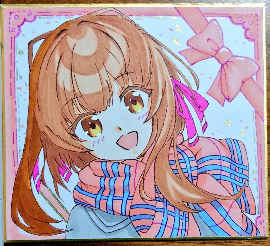鵜来ちゃん!!!～ミニ色紙（13.6cm×12.1cm）