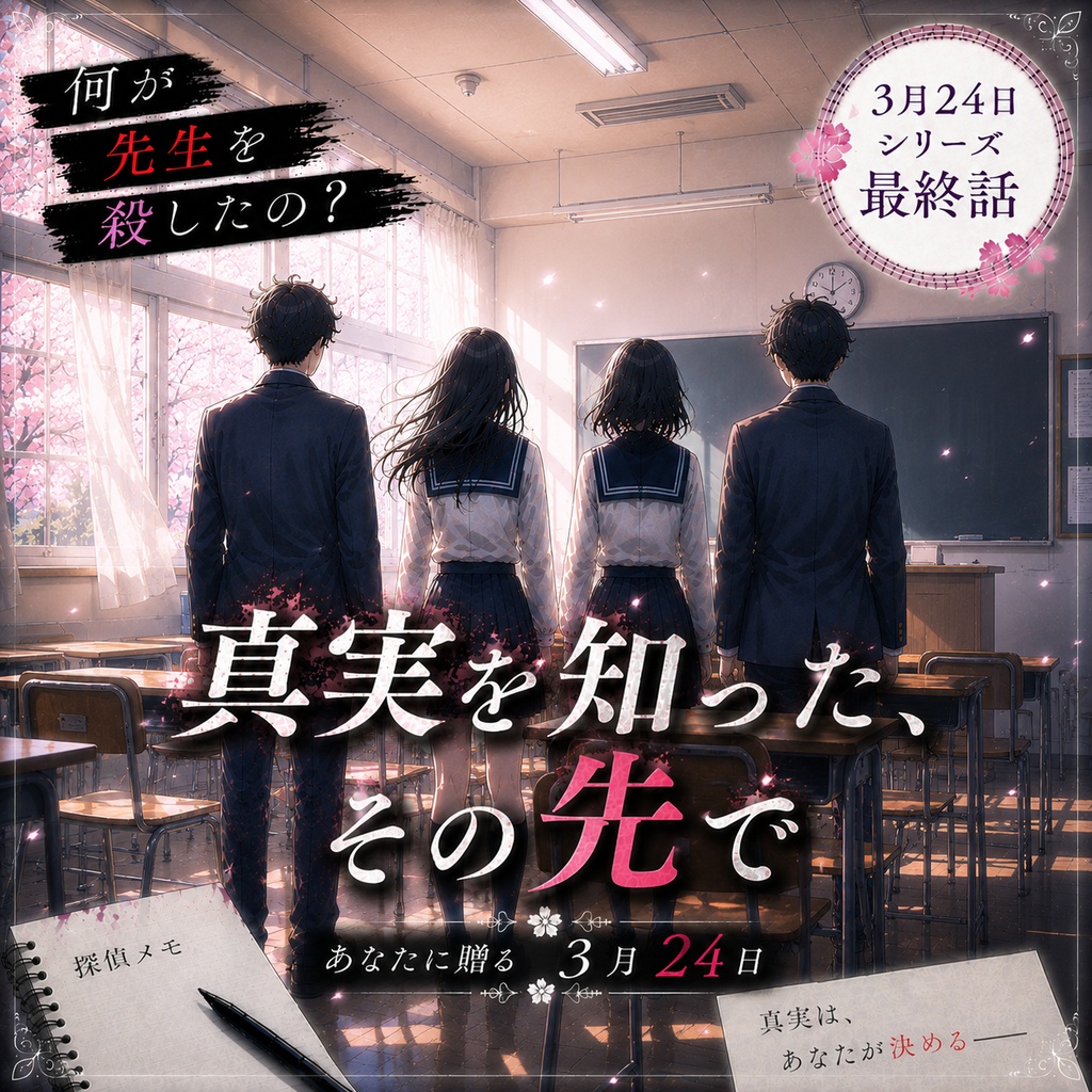 【協力型×GMなし】あなたに贈る3月24日：終焉【マーダーミステリー】